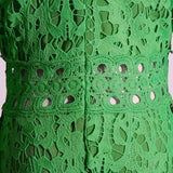 Women Dresses Spring Stand Collar Embroidery Hollow Dress (Qymy0409)