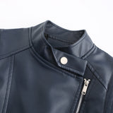 Red Leather Jacket Pu Lapel Women's Slim-Fit Leather Coat Short Jacket