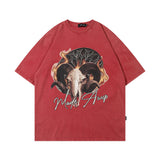 Men T Shirt Vintage Print Short Sleeves T-shirt Male Vintage