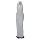 Women Dresses Spring and Summer Sexy Backless Lace Dress