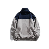 Unisex Winter Cotton Coat Winter Stand Collar Sweater Japanese-Style Retro Polar Fleece