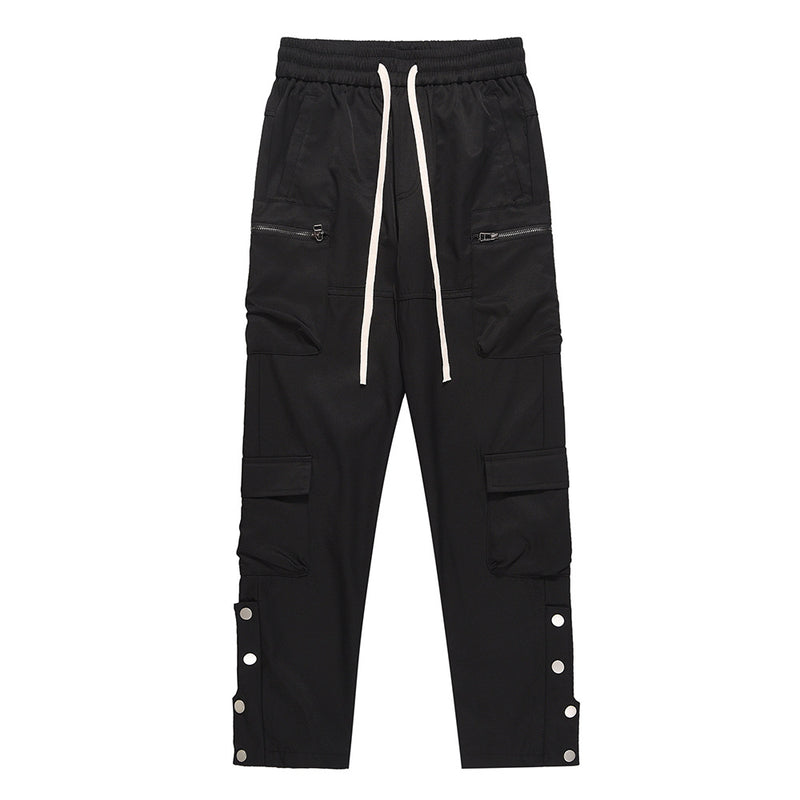 Men Sweatpants Casual Trousers Men's Loose Outdoor Sports Multi-Pocket Cargo Pants