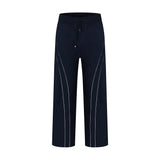 Men Sweatpants Wide Leg Trousers Men's Loose Casual Striped Sports Straight Pants