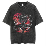 Anime cartoon dragon ball vintage wash print short sleeve t-shirt