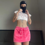 Women T-shirt Spring/Summer Letters Rhinestone Navel Slim-Fit Short-Sleeved T-shirt
