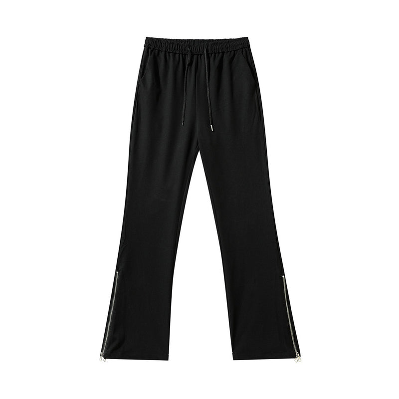 Men Sweatpants Side Zipper Wide Leg Bell-Bottom Pants Men's Loose Casual