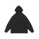 Men Hoodie Half Zipper Vintage Outdoor Jacket Coat Male