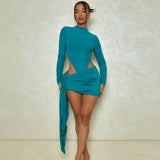 Women Co-Ord Set Sexy Long Sleeve Body-Hugging Suit Skirt Outfit