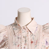 Women Dresses Floral Pleated Dress Skirt (Qymy0409)