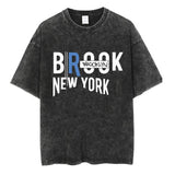 Gothic Brooklyn Tshirt Vintage Y2k T-Shirts Letter Print