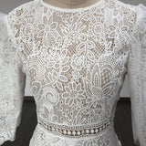Women's Evening Dress round Neck Hollow Lace Slim-Fit Sheath Dress