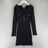 Women Dresses Spring and Autumn V-neck Dress Sexy Skirt