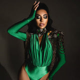 Women Jumpsuit Spring Sexy V-neck Slim-Fit Long Sleeve Jumpsuit