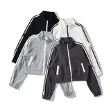 Women Jacket Black Baseball Uniform for Women Baggy Coat