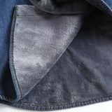 Women Jacket Retro Loose Fleece-lined Denim Shirt