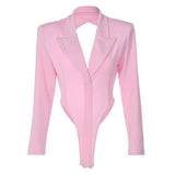 Women Jumpsuit Winter Sexy Backless Slim Fit Long Sleeve Jumpsuit