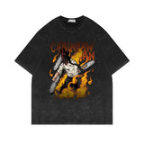 Washed old T-shirt anime chainsaw man