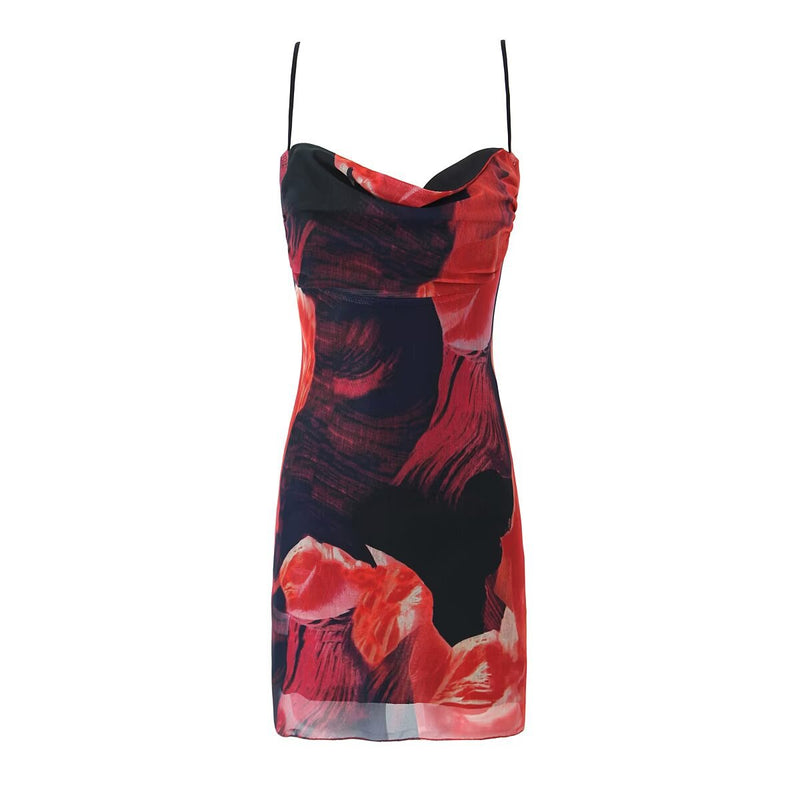 Women Dresses Summer Mesh Sling Dress Backless Sexy Skirt (Xds0414)