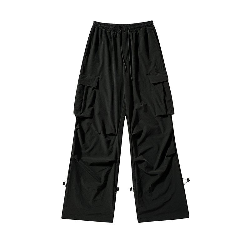 Women Sweatpants Multi-Pocket Workwear Sweatpants Loose Wide-Leg Casual Pants