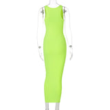 Women Dresses Sexy Dress Summer Sexy U Collar Sleeveless Slim Fit Skirt