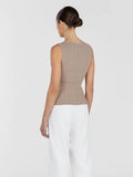 Ladies Leisure Knitwear round Neck Tight High Waist Sleeveless Knitted Vest