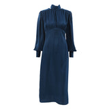 Women Dress Elegant Stand Collar Hip Skirt Women's Autumn and Winter Dress Dress