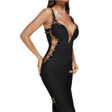 Women's Evening Dress Hollow-out Camisole Split Sling Formal Dress Bandage One-Piece Dress