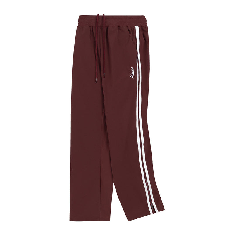 Men Sweatpants Side Stripe Stitching Casual Sports Pants Straight-Leg Pants