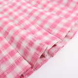 Women Skirt Plaid Pleated Skirt with XINGX Belt Waist Casual Skirt Skirt