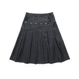 Women Skirt Pleated Skirt Summer Retro Skirt Casual A- line Dress