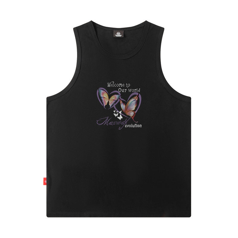 Men Vest Sleeveless T-shirt Oversize Couple Sports Vest