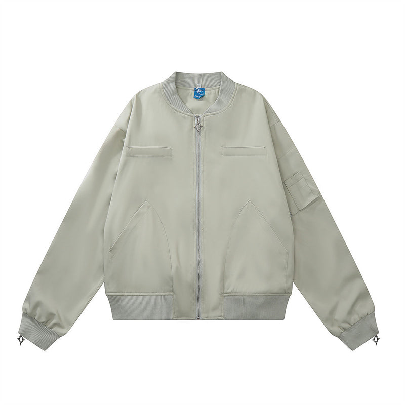 Men Jacket Coat Baseball Uniform Jacket Men's Stitching Baggy Coat