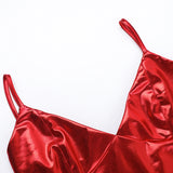 Women Tops Summer Slim Fit Vest Sexy Faux Leather Camisole Top
