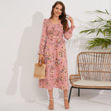 Women Date Dress Autumn and Winter round Neck Dress