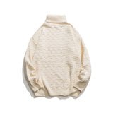 Unisex Sweater Winter Chessboard Plaid Turtleneck Sweater