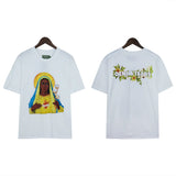 Denim Tears T Shirts Kapok T-shirt Vintage Woman Avatar Oil Painting round Neck Short Sleeve