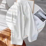 Women Sweatpants Loose Wide-Leg Straight Pants White Casual Pants