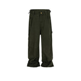 MIJKO Mens Vintage Pants MIJKO American vintage stitching overalls straight
