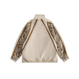 Unisex Jacket Autumn Retro Patchwork Jacket Men's and Women's Stand Collar Coat