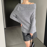 Women Winter Knitted Sweater Autumn and Winter Sweater Long-Sleeved Shirt 8t3110