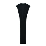 Women Dresses Summer round Neck Sleeveless Knitted Dress (Xds0414)