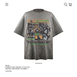 American vintage street T-shirt pure cotton retro men's and women's summer loose