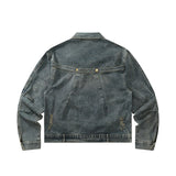 Women Jacket Denim Jacket Fall Lapels Long Sleeve Loose Wash Distressed Jacket