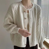 Women Knitwear Autumn Winter Retro Sweater Coat Knitted Cardigan