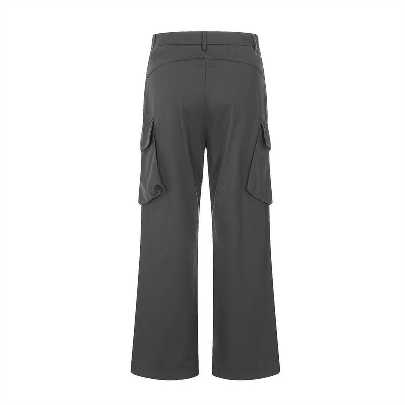 Men Sweatpants Multi-Pocket Pleated Workwear Casual Pants Us Straight-Leg Trousers
