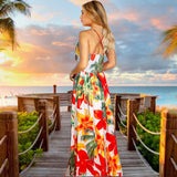 Women Date Dress Spring and Summer Sexy Floral Strap Beach Dress