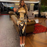 Women Dresse Spring High Collar Mid-Length Dress