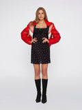 Robe Bridgerton Mulberry Silk Printed Short Sling Dress