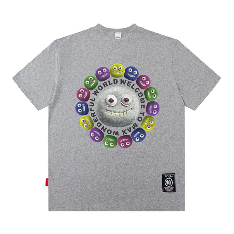 Men T Shirt Summer Cartoon Printed Couple Short Sleeve T-shirt