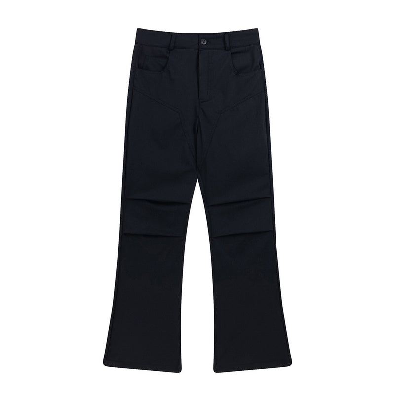 Men Sweatpants Bootleg Pants Loose Casual Wide-Leg Trousers